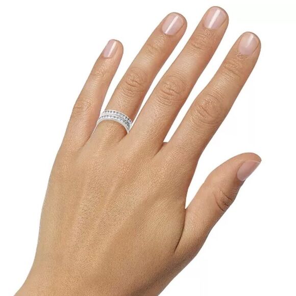 Charter Club • Glass Stone Ring Duo in Fine Silver Plate - Picture 3 of 6